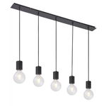 Spot bara metal negru, aluminiu negru, fara abajur, 5 becuri, dulie E27, 54030-5H, Globo, Globo Lighting
