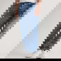 Reserved - Blugi carrot cu efect prespălat - albastru, Reserved