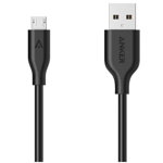 PowerLine USB Male la microUSB Male, 1.8 m, Black, Anker