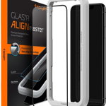Folie de protectie Spigen AlignMaster FC pentru iPhone 11 (6.1`), 9H, Case Friendly, Negru, Spigen