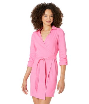 Imbracaminte Femei UNION DENIM Linen Mini Tie Dress Rose Bud, UNION DENIM