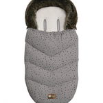 Sac de iarna Kikkaboo pentru carucior 95x45 cm Luxury Fur Dots Grey, KikkaBoo