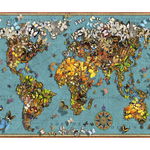 Puzzle Ravensburger - Butterfly World Map, 500 piese (15043), Ravensburger