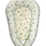 Baby Nest 3 in 1, 110 x 70 x 15 cm, husa bumbac ranforce, Lamb Green