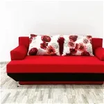 Canapea Andreea FB, culoare rosu / negru, 190 x 90 cm