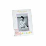 Ramă Foto DKD Home Decor S3021813 Geam Roz Alb Infantil Lamă Lemn MDF (17 x 1,5 x 22 cm) (10 x 15 cm), DKD Home Decor