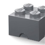 Cutie depozitare LEGO 2x2 gri inchis