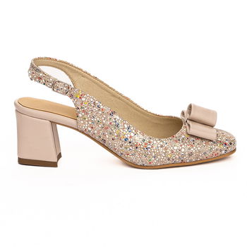 Sandale dama din piele naturala toc 6cm multicolor 13225, Superlative.ro