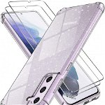 Set husa de protectie si 2 folii de sticla pentru Samsung Galaxy S21 FE 5G YIRSUR, TPU, transparent, 6,41 inchi