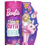 Papusa Barbie Cutie Reveal Bunny, Mattel, 10x32 cm, 3 ani +