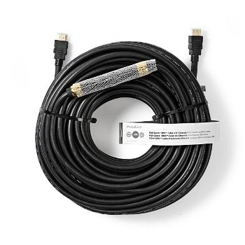 Cablu HDMI de mare viteza cu Ethernet conector HDMI - HDMI 30 m negru Nedis