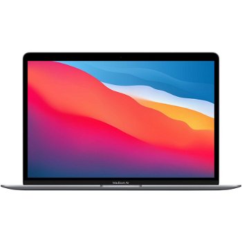 Laptop Apple MacBook Air 13-inch, True Tone, procesor Apple M1 , 8 nuclee CPU si 7 nuclee GPU, 8GB, 256GB, Space Grey, INT KB