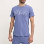 Fila pijamale de bumbac culoarea albastru marin, cu imprimeu, FPS1191, Fila