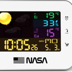 Statie Meteorologica Ws500 Nasa, Ceas de masa , alarma, termometru si senzor exterior, alb, 