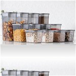 Set cutie de depozitare Storage Box Set BNMPGGY24, Gri, 12 x 17 x 27 cm, Adana