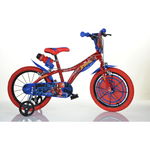 Dino Bikes - Bicicleta cu pedale 614SM , Spiderman, 14 " , Cu roti ajutatoare