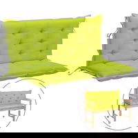 Perne banca de gradina 2 buc. vidaXL, 120 x 50 cm, verde aprins, tesatura oxford