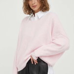 American Vintage pulover din amestec de lana femei, culoarea roz, light, American Vintage