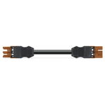 pre-assembled interconnecting cable; Eca; Socket/plug; 3-pole; Cod. S; 7 m; 1,50 mm²; brown, Wago