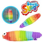 Jucarie antistres TToys cu ventuze Rainbow fidget Squido Slug, TToys