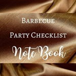 Barbecue Party Checklist Note Book - Brown Gold Luxury Silk White - Guest Shop Menu - Black White Interior