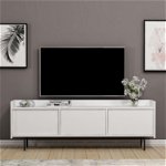 COMODA TV Atlas - White, Alb, 184x63x37 cm, Inarch