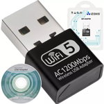 Adaptor WIFI USB 2.0, universal, sistem Windows XP / Vista / Windows, 2,4-5Ghz, negru, Izoxis