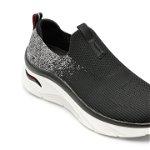 Pantofi sport SKECHERS negri, ARCH FIT, din material textil, Skechers