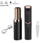 Epilator facial cu incarcare USB, Trimmer EGGO Skin, Aparat portabil pentru indepartarea parului facial cu LED - Flawless Finishing Touch USB - Negru/ Onyx Black