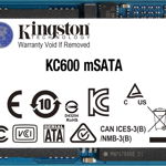 Solid State Drive SSD KINGSTON KC600, 256GB, mSATA, SATA III, Kingston