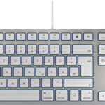 Tastatură subțire Cherry KC 6000 pentru MAC cu fir alb și argintiu DE (JK-1610DE-1), Cherry