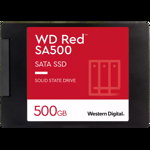 SSD NAS WD Red SA500 500GB SATA 6Gbps, 2.5", 7mm, Read/Write: 560/530 MBps, IOPS 95K/85K, TBW: 350, Western Digital