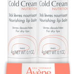 Pachet Promo Stick de buze Cold Cream 1+ 70% reducere la al doiea produs, 4g+4g, Avene