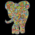 Tablou cu diamante - Elefant multicolor, Jucaresti
