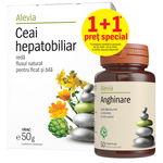 Pachet Anghinare 50cp+Ceai hepatobiliar 60g - ALEVIA, ALEVIA