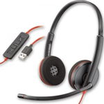 POLY Casti USB Plantronics C3220 Stereo BlackWire cu Microfon, Negru, POLY