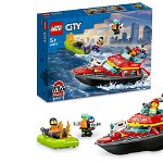 LEGO City - Barca de salvare a pompierilor 60373