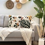 Set perne decorative , Flores Punch Pillow Set With İnsert, Material: 20% in, 80% poliester, Muștar / Gri închis / Pudră / Roz / Verde / Verde de mare, Joynodes