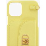 MCM Leather Iphone 12/12 Pro Case With Pocket And Removable Shou Yellow, MCM