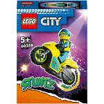LEGO® City - Motocicleta de cascadorie cibernetica 60358, 13 piese, Multicolor, LEGO