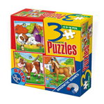 Set 3 Puzzle Magnetic D-Toys Animale-6916 piese, D-Toys