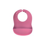 Bavetica din silicon moale cu buzunar colector pentru bebelusi, reglabila, roz, Reer Eat`n Tidy 25044