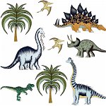 Sticker Decalmile, vinil, model cu dinozauri, multicolor