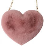 Geanta in forma de inima, EVNC, Fluffy Heart, roz