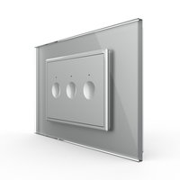 Intrerupator triplu Livolo touch rama din sticla standard Italian Argintiu