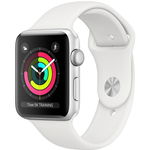 Apple Watch 3, GPS, Carcasa Silver Aluminium 38mm, White Sport Band