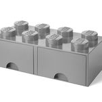 Cutie depozitare lego 2x4 cu sertare gri, Lego