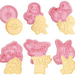 Set de 6 forme pentru biscuiti LDRAMAM, plastic, roz, 