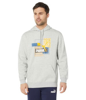 Imbracaminte Barbati PUMA Brand Love Fleece Hoodie Light Gray Heather, PUMA