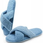 Papuci de casa confortabili pentru femei WateLves, microfibra/spuma de memorie/cauciuc, albastru, 38-39, 
